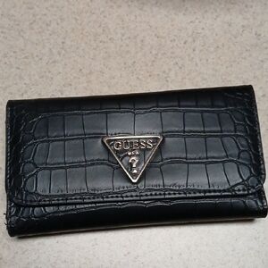 Guess Black Croc-Patterned Wallet